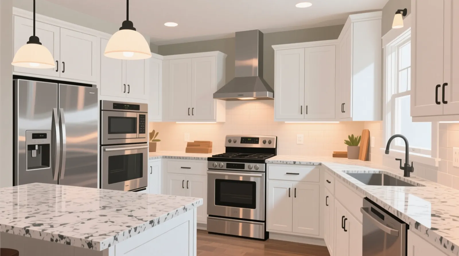 Beautifully remodeled kitchen by Bosco Construction LLC
